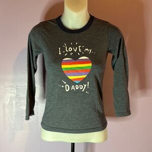 I Love My Daddy Blue Long Sleeve T-Shirt Size 6-7 Kids Girls